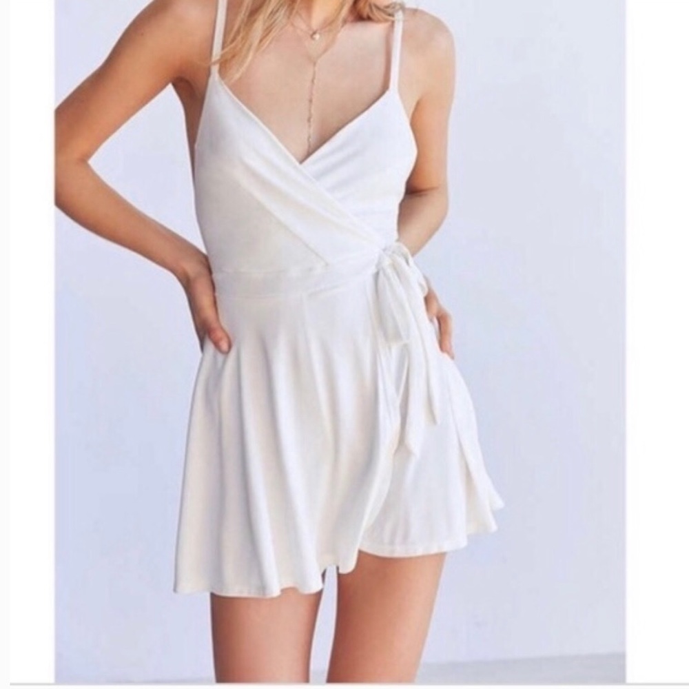 White wrap romper size small